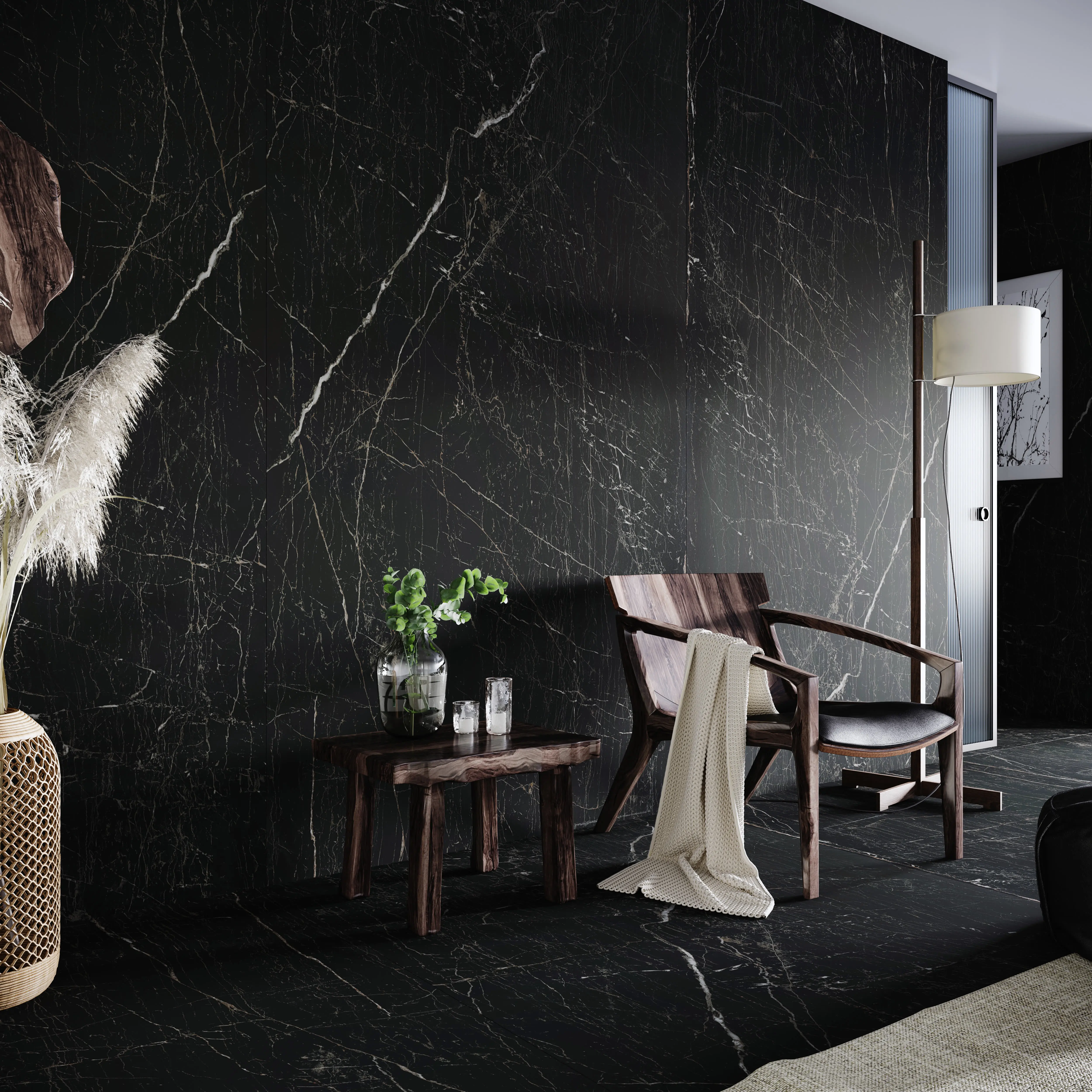 Aplicación de Dekton Somnia en muro y cocina